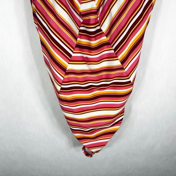 No Boundaries Plus Sz 3X Swimsuit 23W 25W Juniors Plus Orange Pink One Piece 847 - Picture 5 of 11